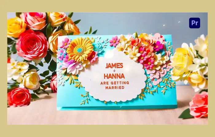 Luxury 3D Floral Design Wedding Invitation Card Slideshow